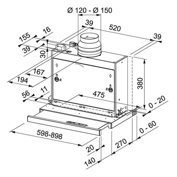 Franke OMNIA FTCO 60 XS Hotte D'aspiration Inox - Hottes Aspirantes 4 Franke OMNIA FTCO 60 XS Hotte D'aspiration Inox - Hottes Aspirantes – Image 2